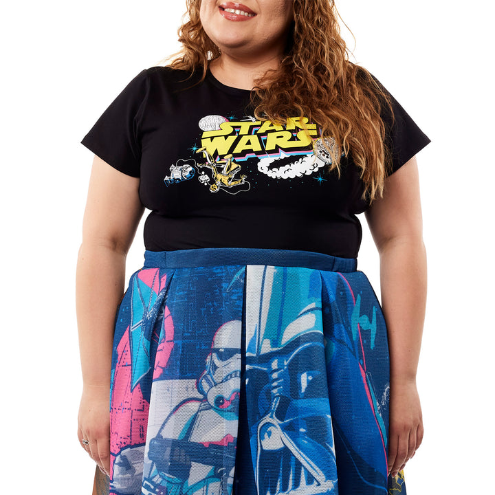 Stitch Shoppe by Loungefly Star Wars Space Logo "Ariana" Fashion Top Shirt