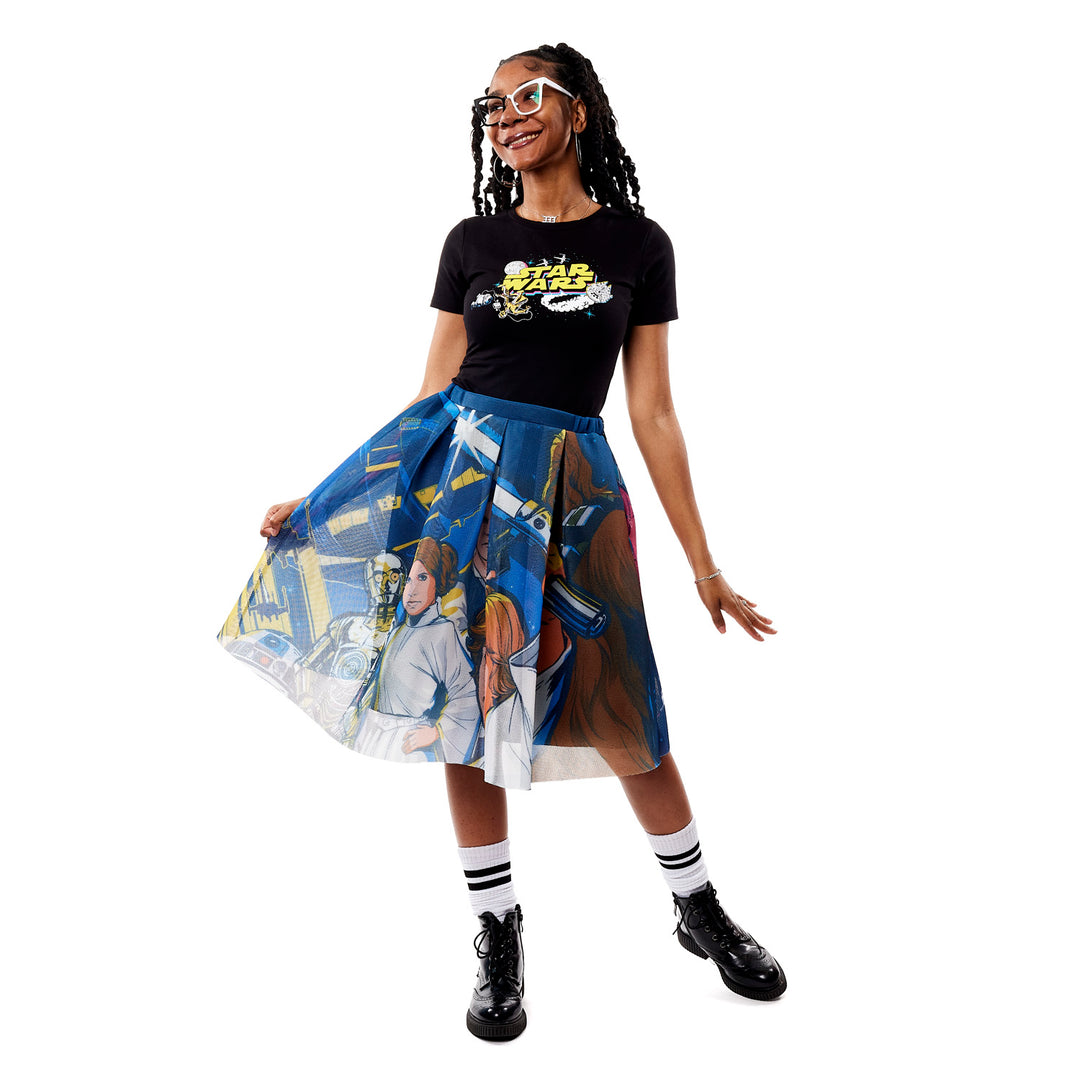 Stitch Shoppe by Loungefly Star Wars Dark vs. Light Side Double Sided "Heather" Skirt