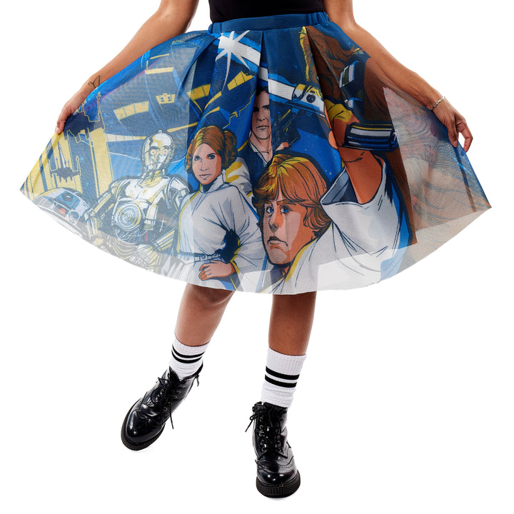 Stitch Shoppe by Loungefly Star Wars Dark vs. Light Side Double Sided "Heather" Skirt