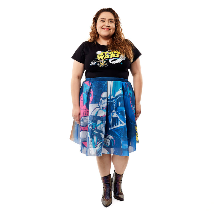 Stitch Shoppe by Loungefly Star Wars Dark vs. Light Side Double Sided "Heather" Skirt