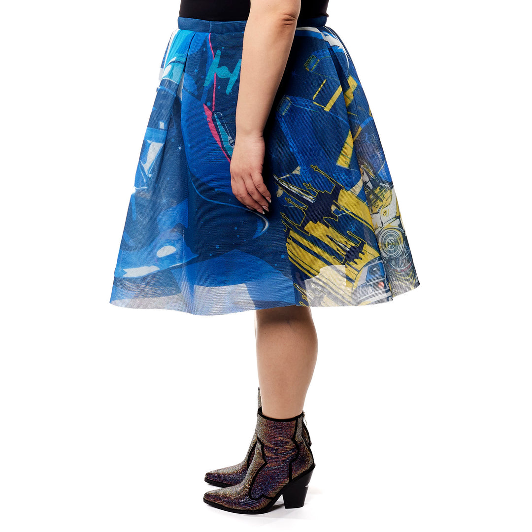 Stitch Shoppe by Loungefly Star Wars Dark vs. Light Side Double Sided "Heather" Skirt