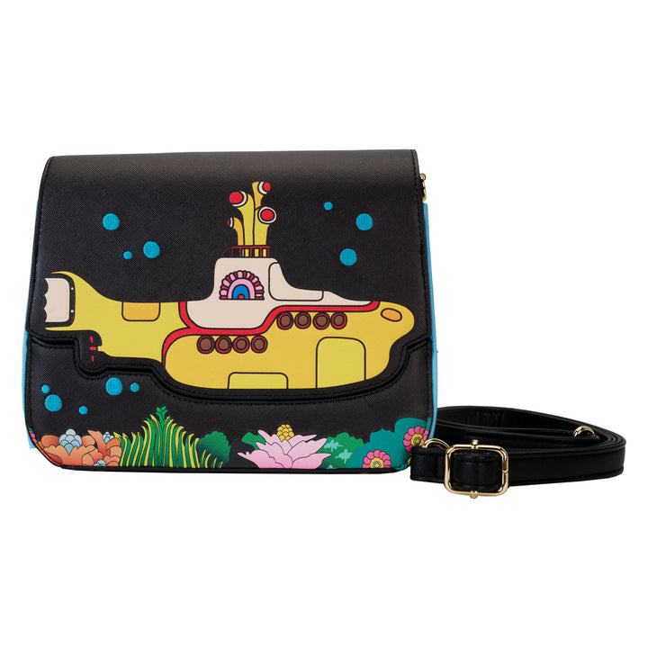 Loungefly The Beatles Yellow Submarine Flap Pocket Crossbody Bag