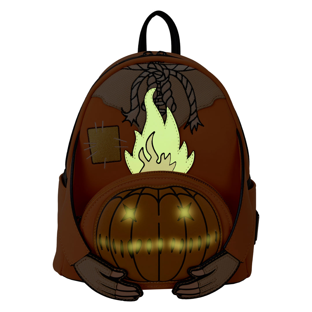 Loungefly Legendary Trick 'R' Treat Flaming Head Sam Light Up/Glow in the Dark Mini Backpack