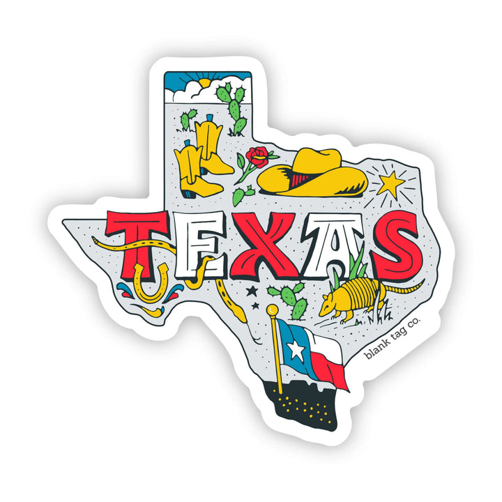 The Texas State Waterproof Sticker