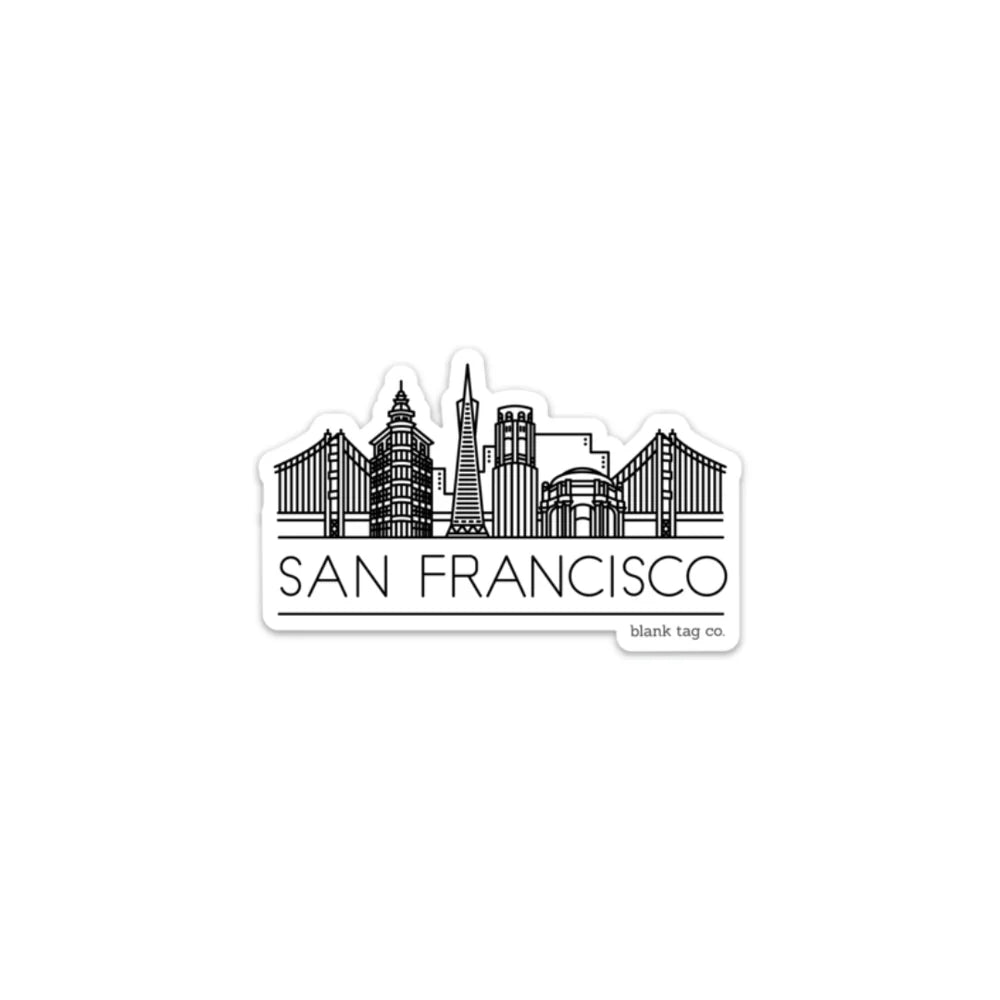 The San Francisco Skyline Waterproof Sticker – Grotto Treasures
