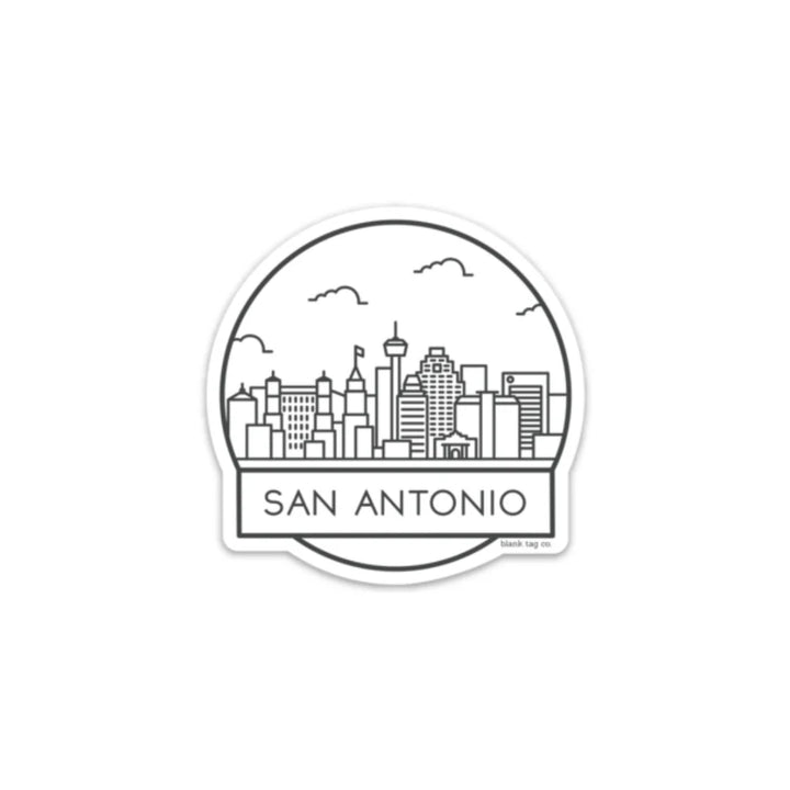 The San Antonio Cityscape Waterproof Sticker