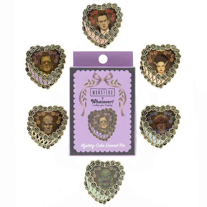 Whatever! Makes You Happy Universal Monsters Coquette Mystery Box Cake Epoxy Pin