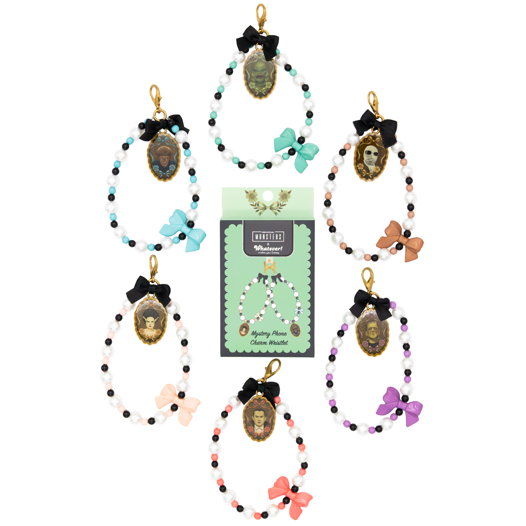Whatever! Makes You Happy Universal Monsters Coquette Mystery Box Beaded Wristlet Phone Charm