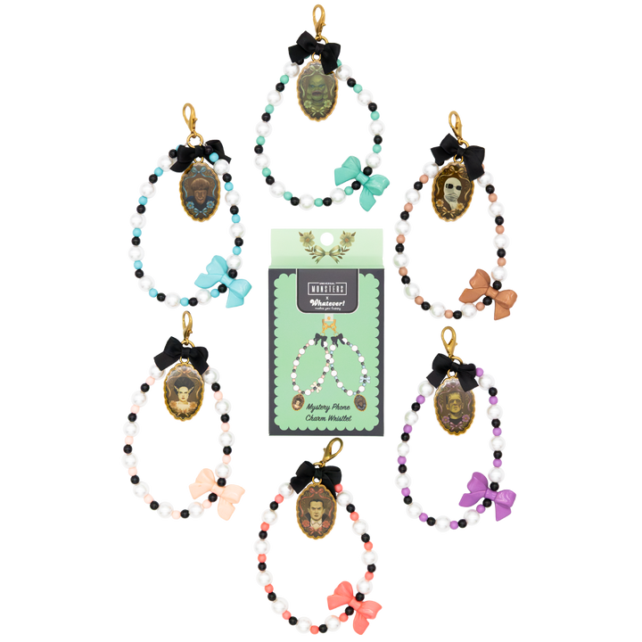 Whatever! Makes You Happy Universal Monsters Coquette Mystery Box Beaded Wristlet Phone Charm
