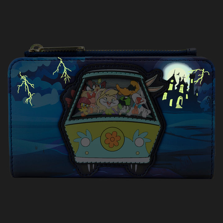 Warner Bros 100th Anniversary Looney Tunes Scooby Doo Mash Up Glow in the Dark Wallet