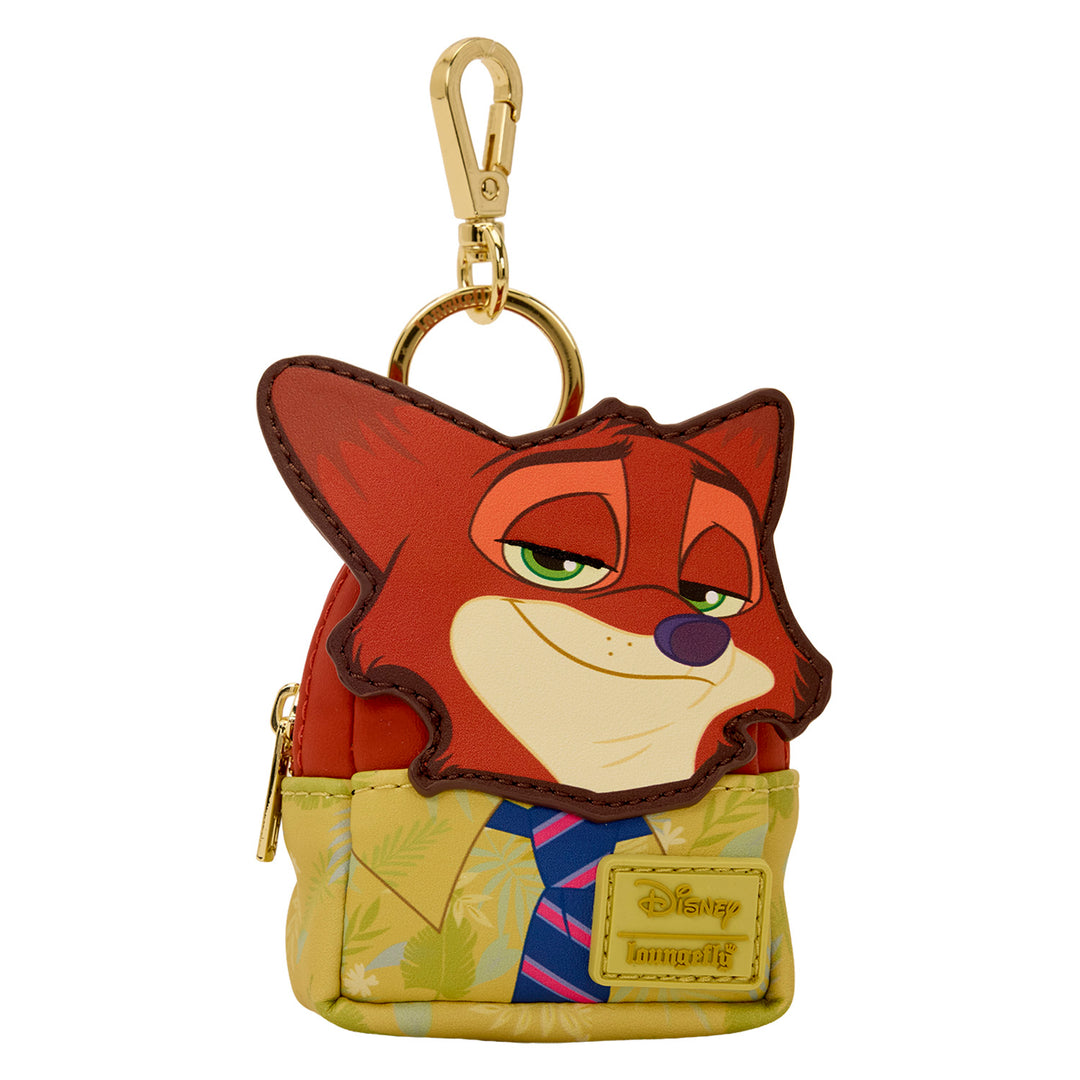 Keychain with cartoon fox design on a white background