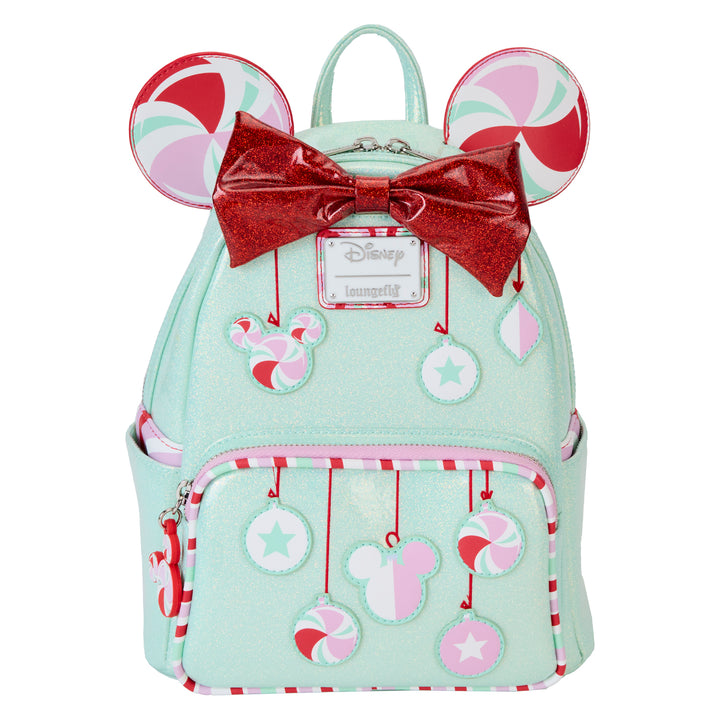 Loungefly Disney Minnie Holiday Peppermint Ornaments Mini Backpack