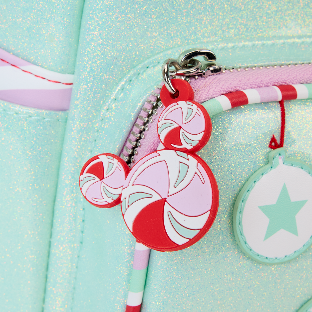 Loungefly Disney Minnie Holiday Peppermint Ornaments Mini Backpack