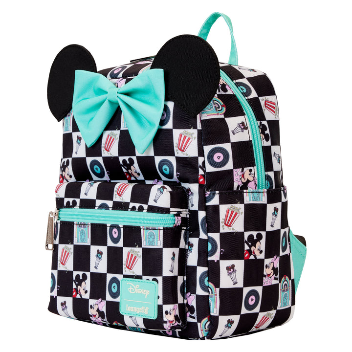 Disney Mickey and Minnie Date Night Diner AOP Nylon Mini Backpack