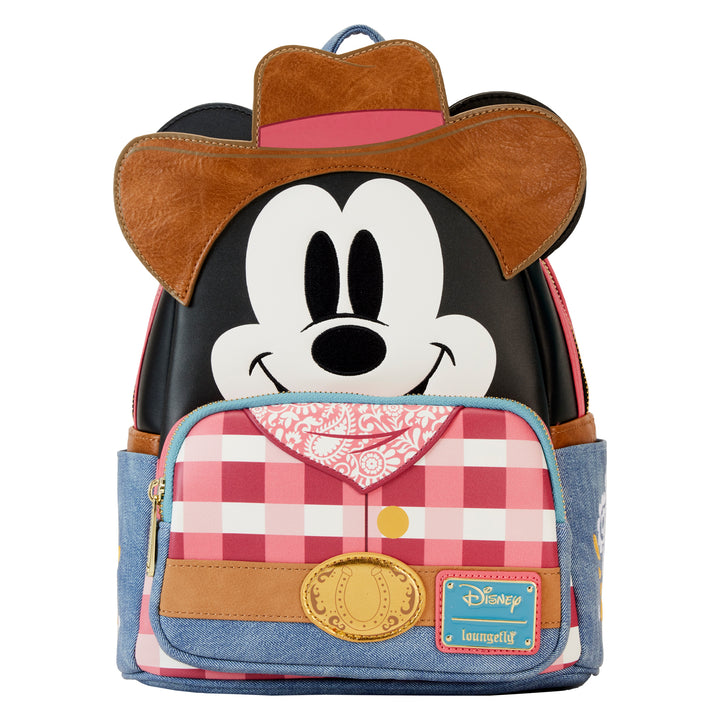 Loungefly Disney Western Mickey Mouse Mini Backpack front photo 