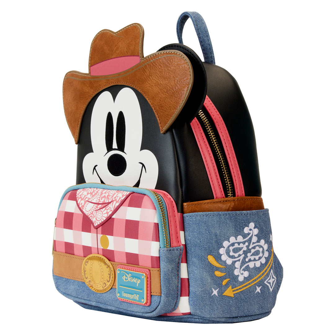 Loungefly Disney Western Mickey Mouse Mini Backpack side photo 