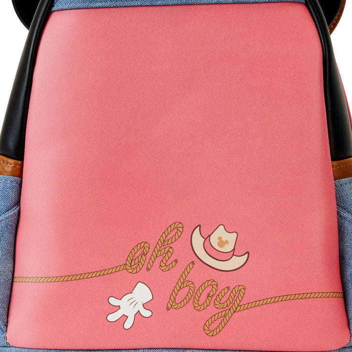 Loungefly Mickey Mouse western mini backpack back oh boy writting 