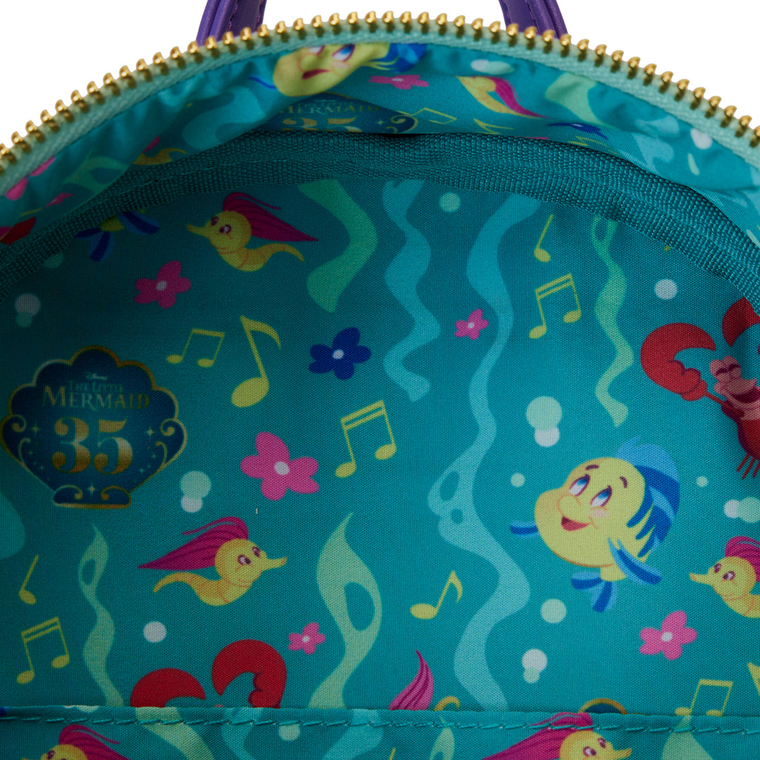 Loungefly Disney The Little Mermaid 35th Anniversary Glow in the Dark Mini Backpack