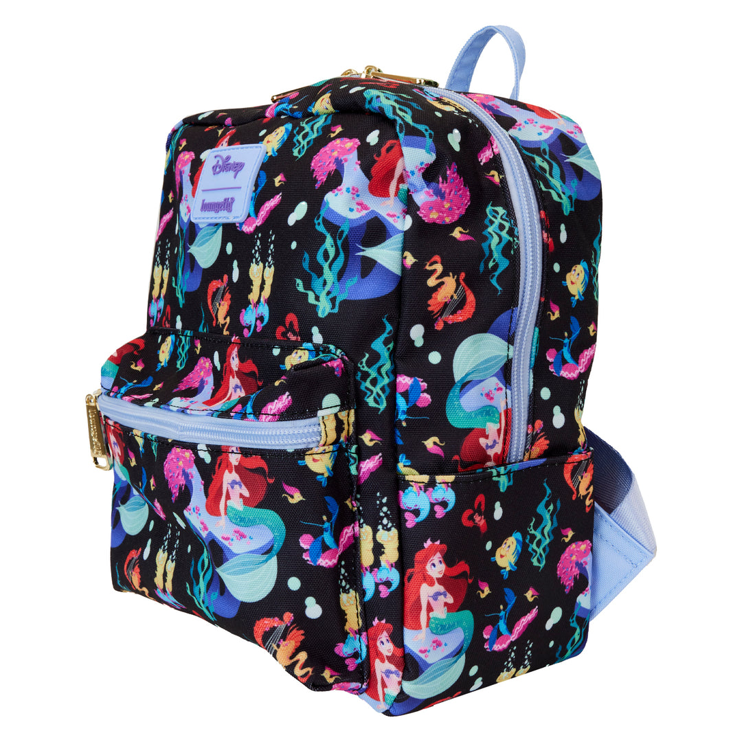 Loungefly Disney The Little Mermaid 35th Anniversary AOP Nylon Mini Backpack