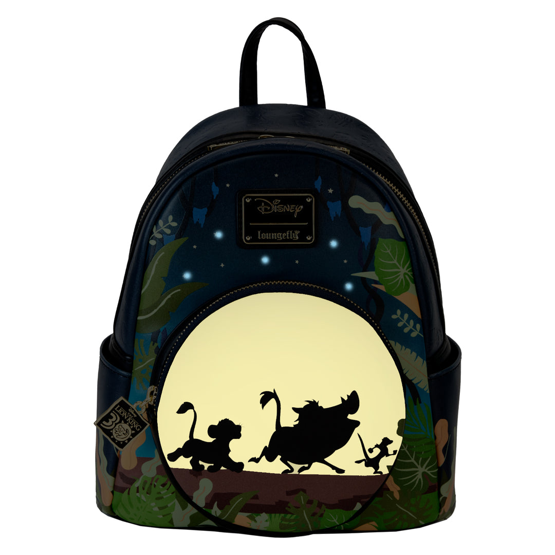 Loungefly Disney The Lion King 30th Anniversary Hakuna Matata Silhouette Glow in the Dark and Light Up Mini Backpack