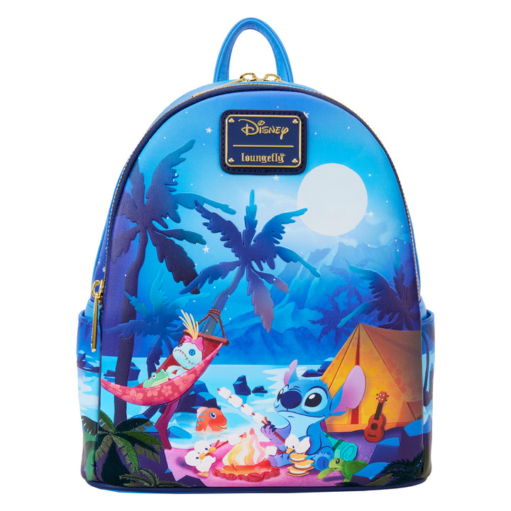 Loungefly Disney Lilo & Stitch Camping Cuties Glow in the Dark Mini Backpack