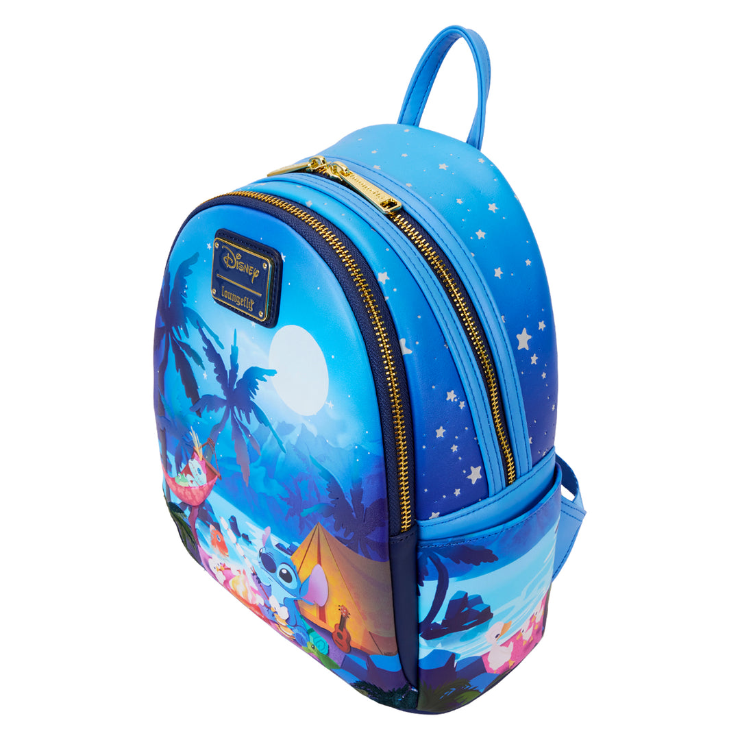 Loungefly Disney Lilo & Stitch Camping Cuties Glow in the Dark Mini Backpack