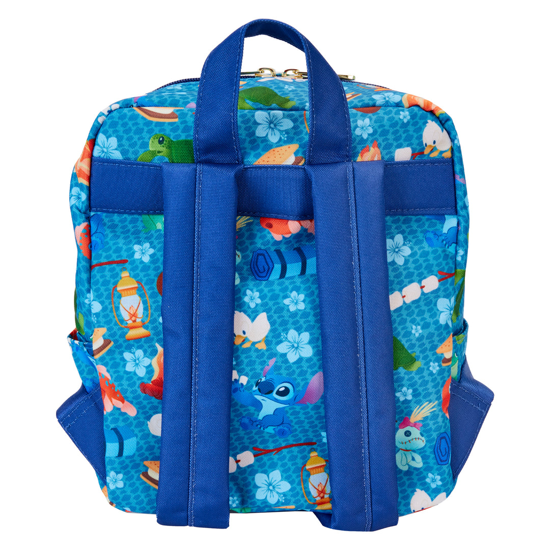 Loungefly Disney Lilo & Stitch Camping Cuties AOP Nylon Mini Backpack