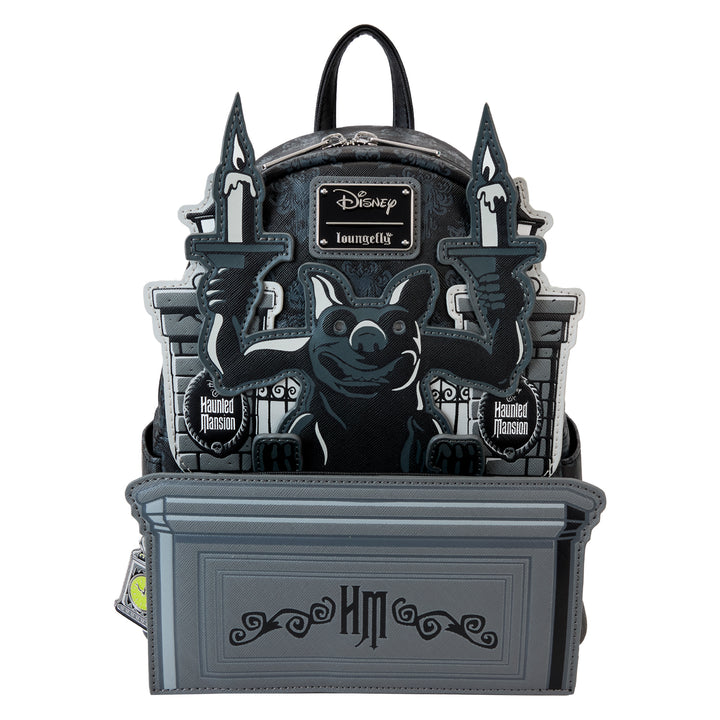 Loungefly Disney Haunted Mansion Gargoyle Wallpaper Light Up/Glow in the Dark Mini Backpack