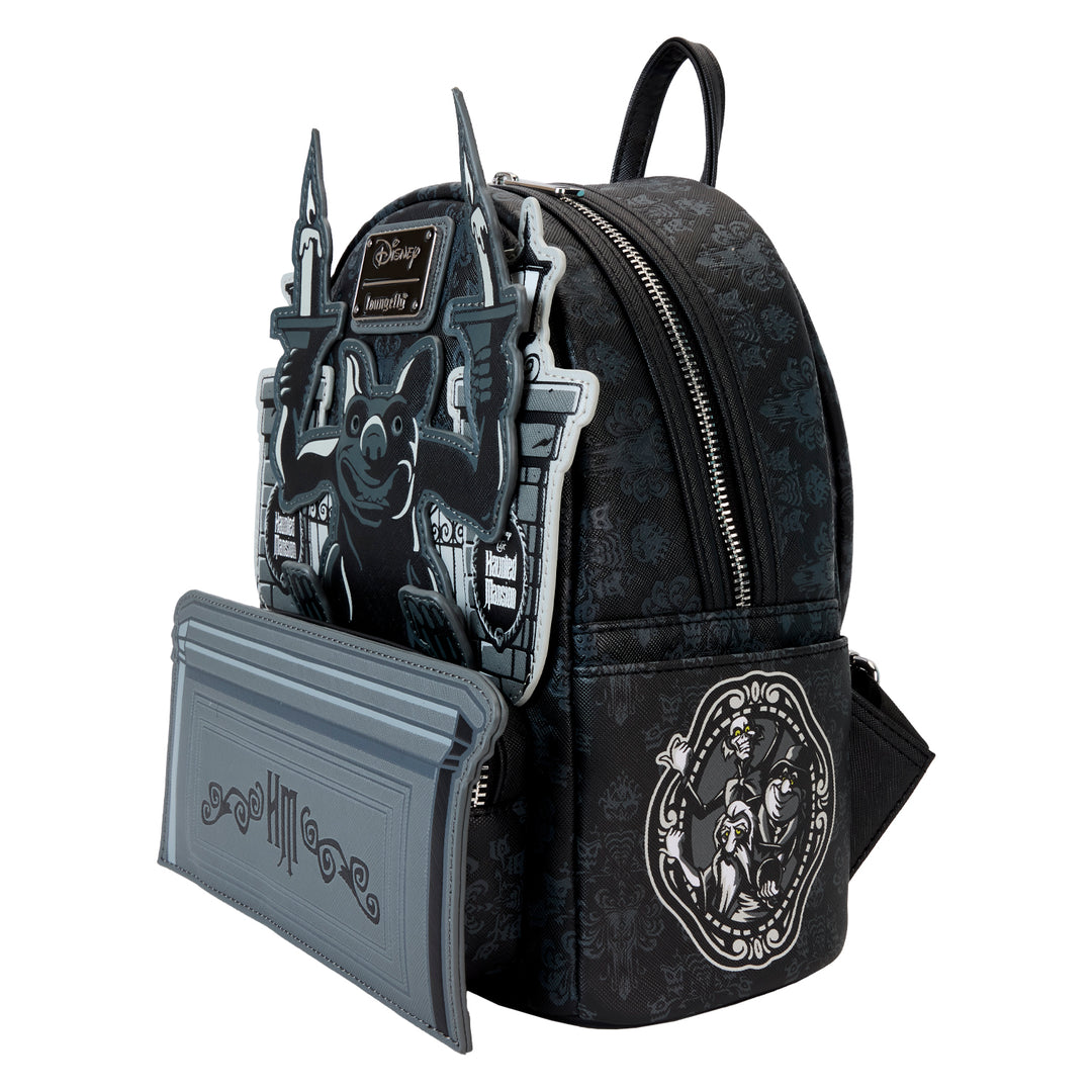 Loungefly Disney Haunted Mansion Gargoyle Wallpaper Light Up/Glow in the Dark Mini Backpack