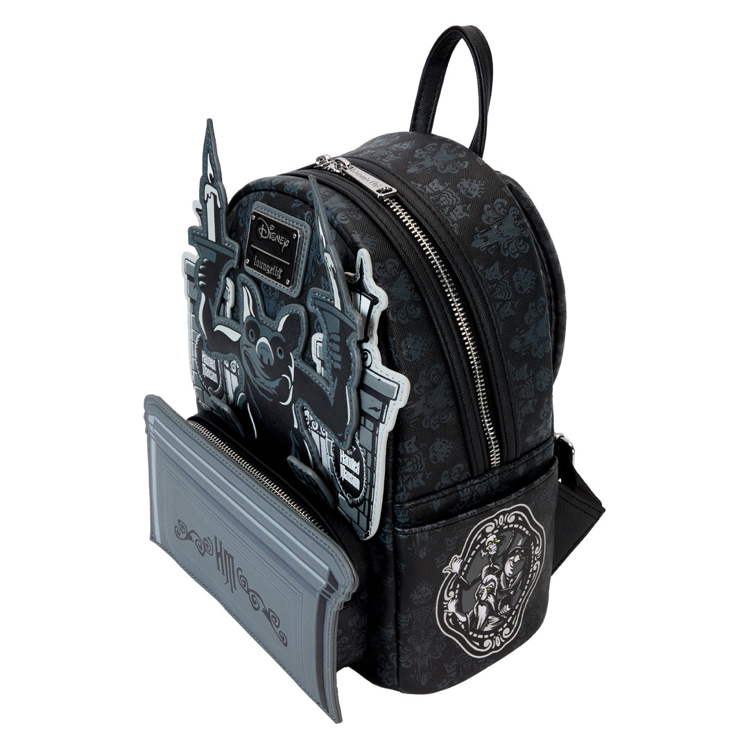 Loungefly Disney Haunted Mansion Gargoyle Wallpaper Light Up/Glow in the Dark Mini Backpack