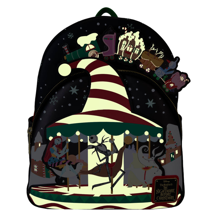 Loungefly Disney The Nightmare Before Christmas Journey to Christmas Town Glow in the Dark Mini Backpack