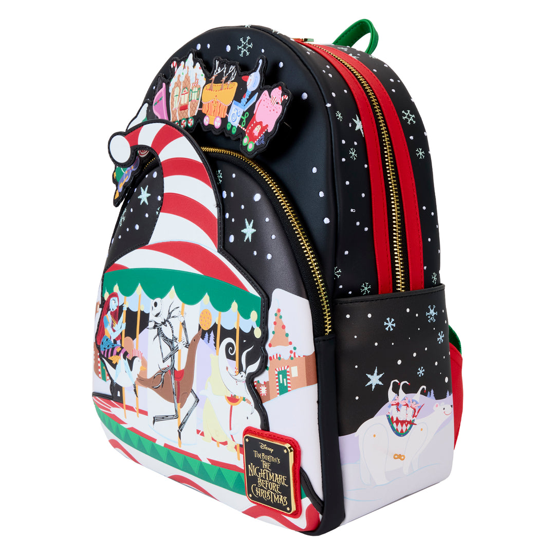 Loungefly Disney The Nightmare Before Christmas Journey to Christmas Town Glow in the Dark Mini Backpack