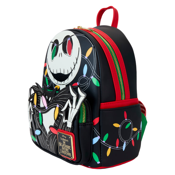 Loungefly Disney The Nightmare Before Christmas Smiling Jack Skellington Light-up/Glow in the Dark Mini Backpack