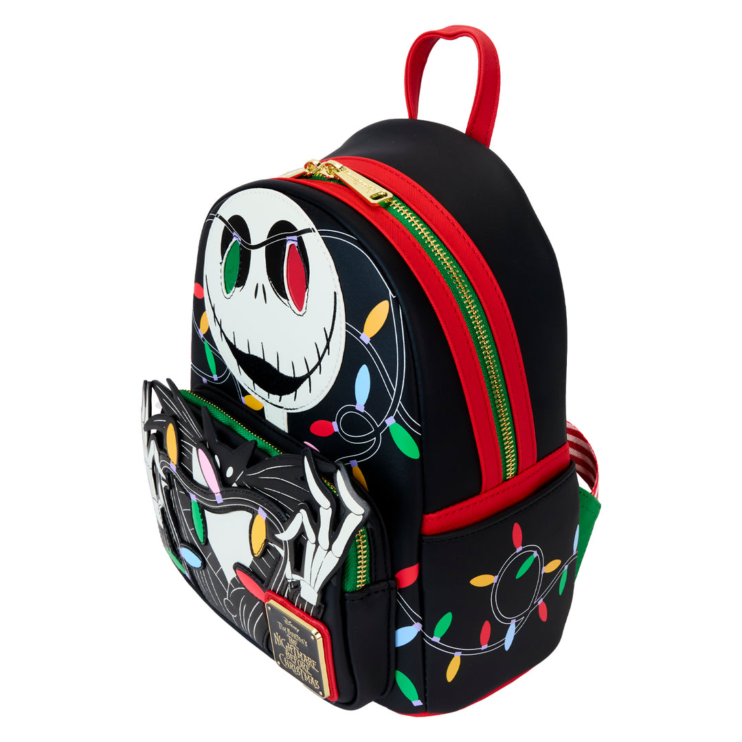 Loungefly Disney The Nightmare Before Christmas Smiling Jack Skellington Light-up/Glow in the Dark Mini Backpack