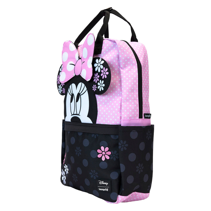 Loungefly Disney Minnie Rock the Dots Floral Full-Size Nylon Backpack