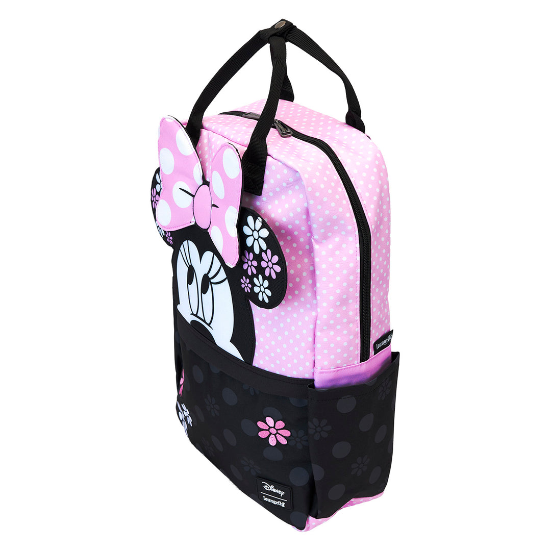 Loungefly Disney Minnie Rock the Dots Floral Full-Size Nylon Backpack