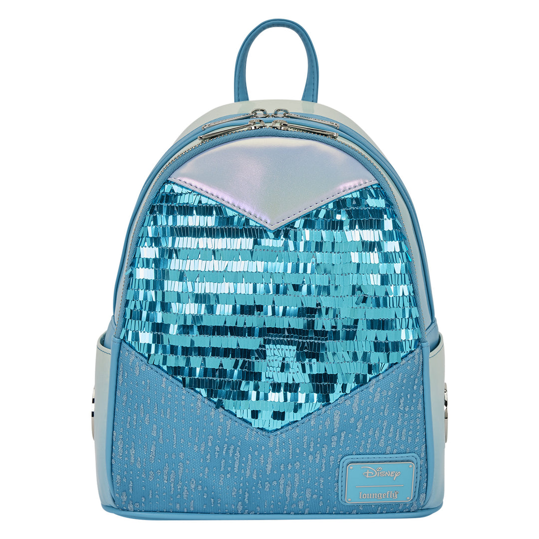 glitter mini back backpacks Loungefly Disney Frozen Princess Elsa Glitter Sequin Cosplay Mini Backpack