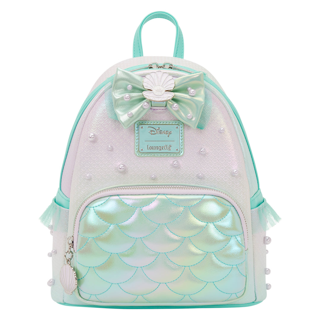 disney themed mini backpack Loungefly Disney The Little Mermaid Iridescent Pearl Mini Backpack