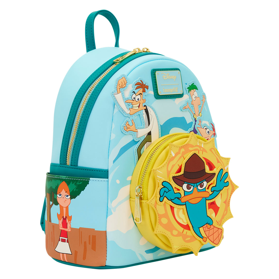 Backpack with cartoon character design on a white background