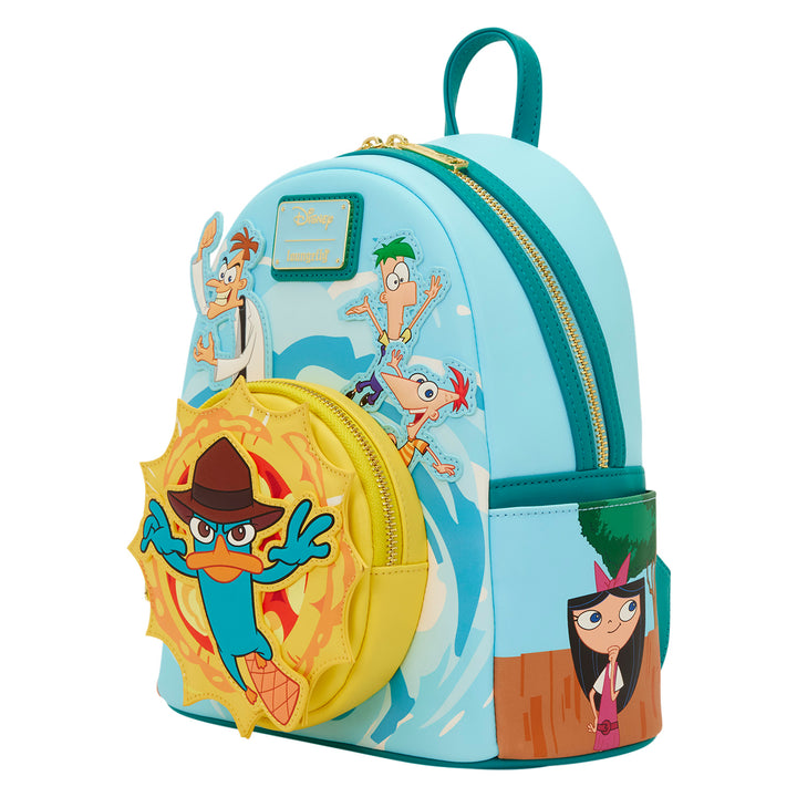 Backpack with cartoon character design on a white background