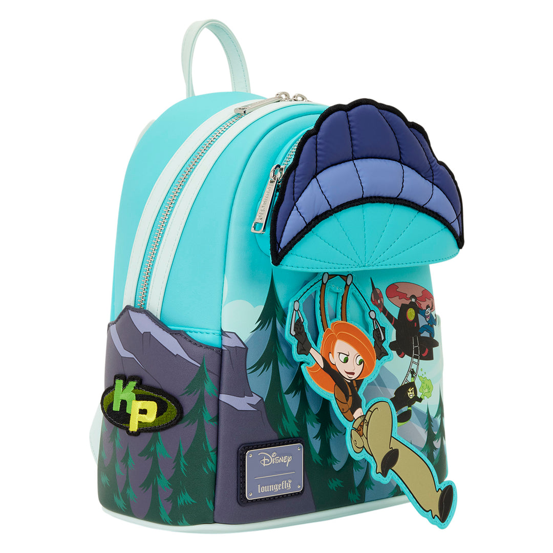 Backpack with animated character design on a white background