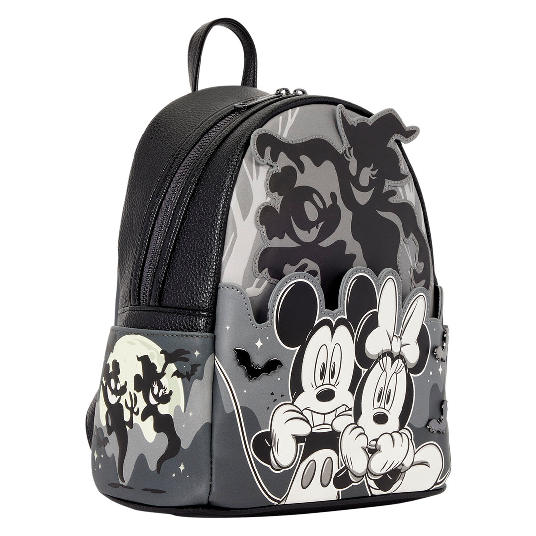 Loungefly Disney Mickey & Minnie Mouse Ghost Light-Up Glow Mini Backpack