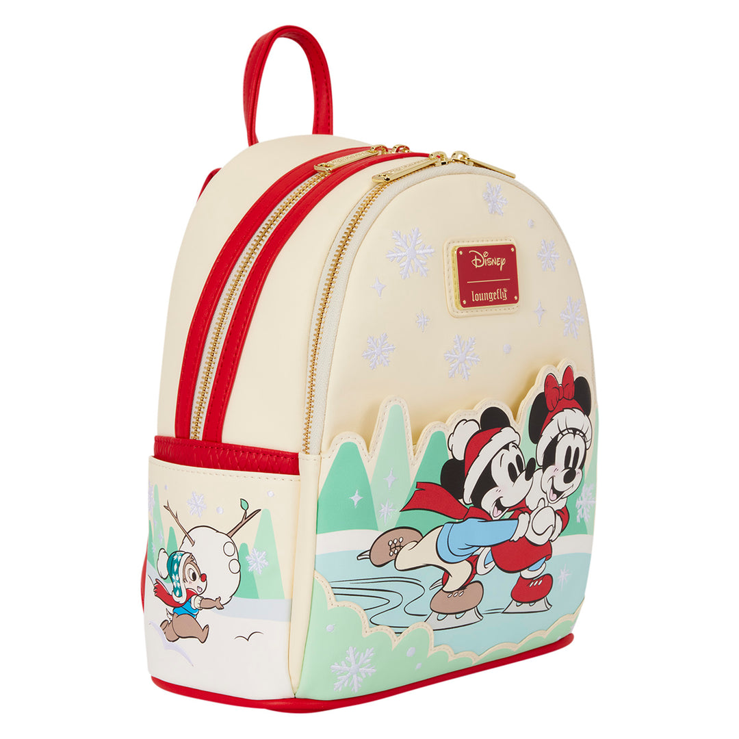 Loungefly Disney Mickey & Friends Ice Skating Mini Backpack with Headband Holder