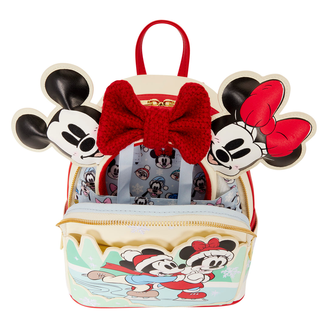 Loungefly Disney Mickey & Friends Ice Skating Mini Backpack with Headband Holder