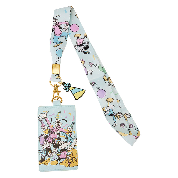 Disney Mickey & Friends Birthday Celebration Lanyard W/Cardholder