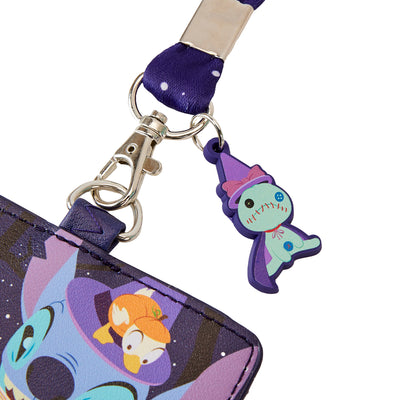 Disney Stitch Halloween Lanyard W/Cardholder
