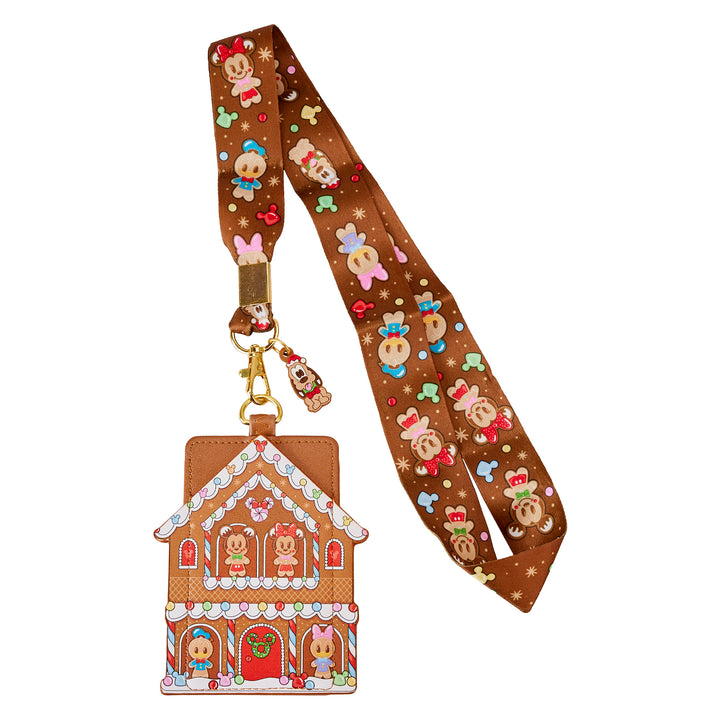 Disney Mickey & Friends Gingerbread House Lanyard W/Cardholder