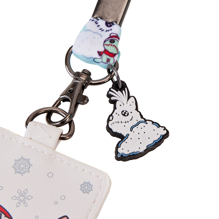 Disney Stitch Holiday Snow Angel Lanyard W/Cardholder