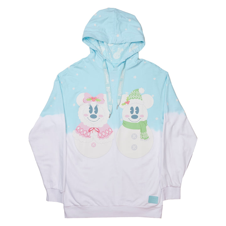 Disney Mickey and Minnie Pastel Snowman Hoodie