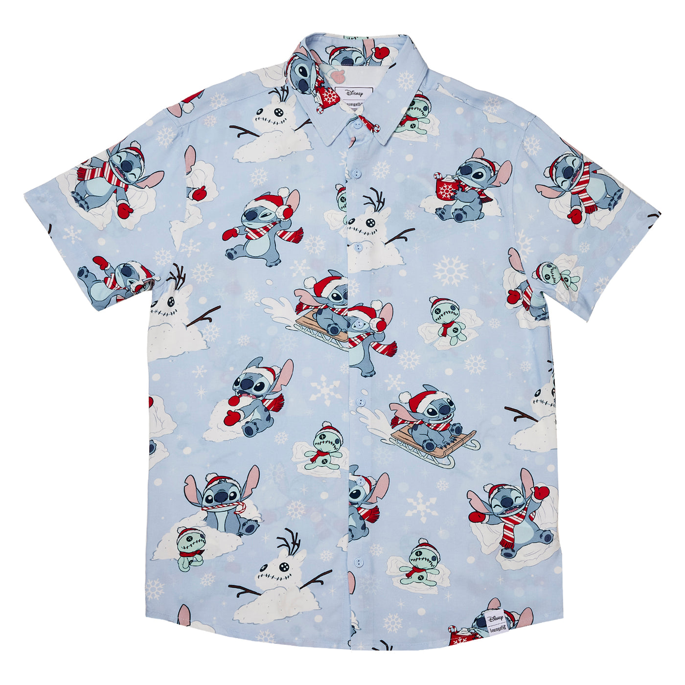 Disney Stitch Snow Angel Camp Shirt